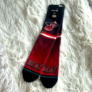 NWT: Stance size large Miami HEAT hardwood classics socks